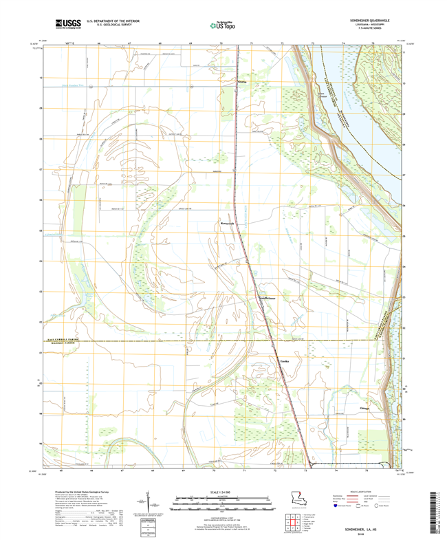 Sondheimer Louisiana - Mississippi - 24k Topo Map