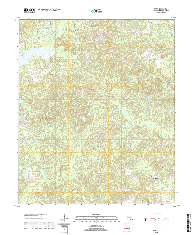 Sparta Louisiana - 24k Topo Map