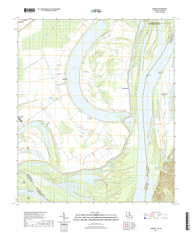 Spokane Louisiana - Mississippi - 24k Topo Map