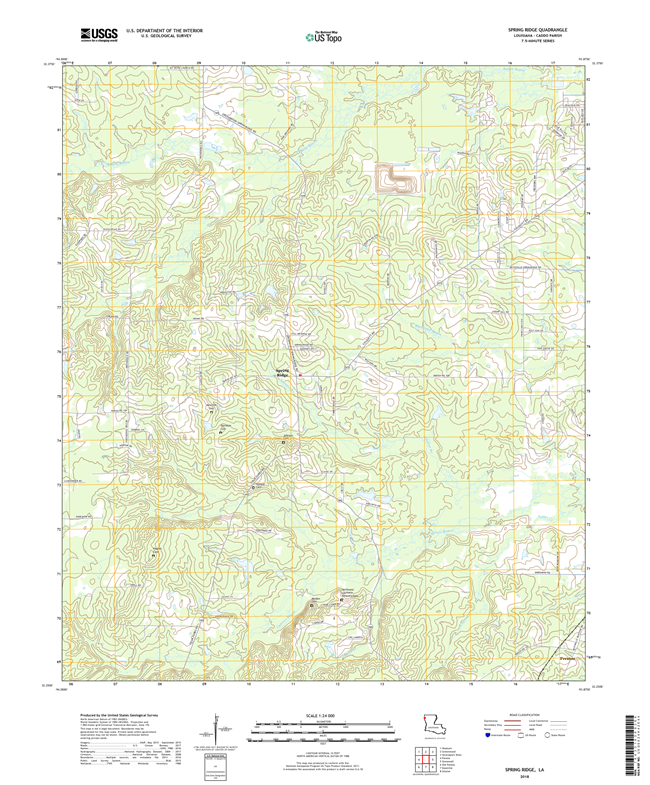 Spring Ridge Louisiana - 24k Topo Map