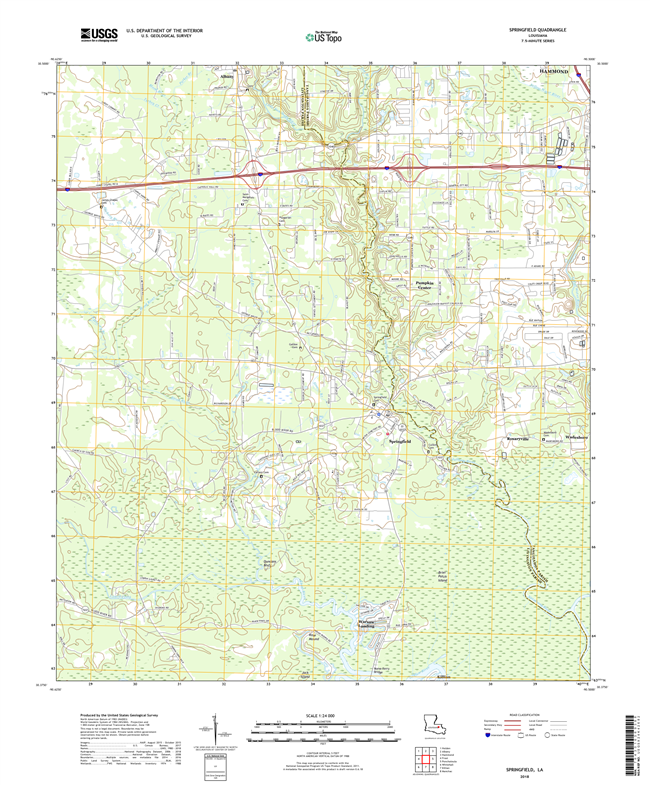 Springfield Louisiana - 24k Topo Map