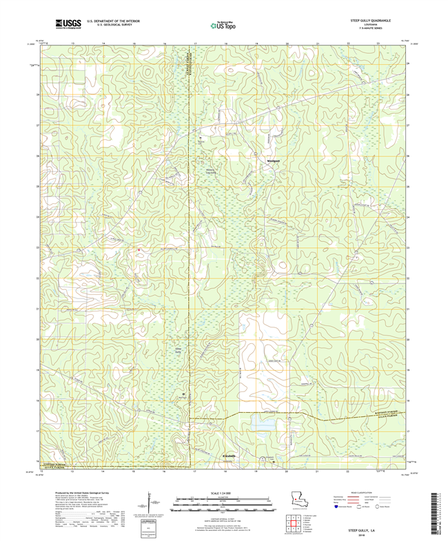 Steep Guamlly Louisiana - 24k Topo Map