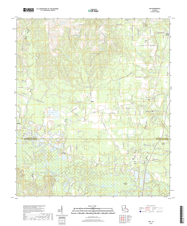 Sun Louisiana - 24k Topo Map