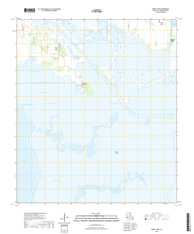 Sweet Lake Louisiana - 24k Topo Map