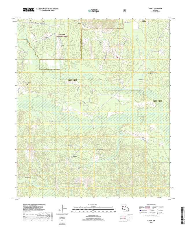 Temple Louisiana - 24k Topo Map