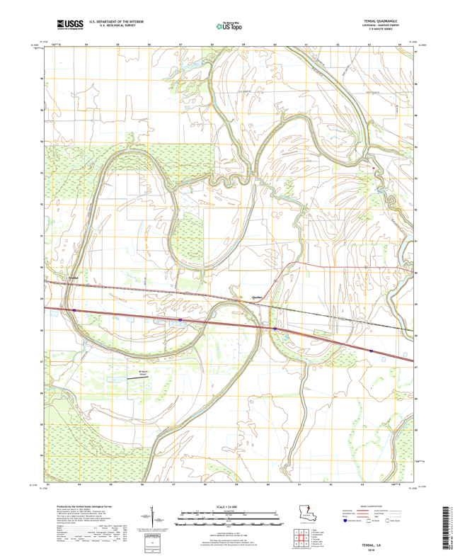 Tendal Louisiana - 24k Topo Map