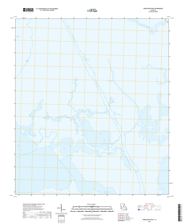 Three Bayou Bay Louisiana - 24k Topo Map