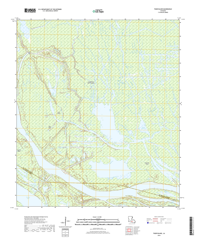 Tiger Island Louisiana - 24k Topo Map