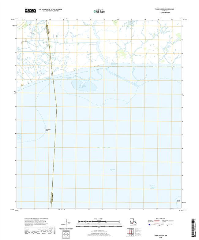 Tigre Lagoon Louisiana - 24k Topo Map