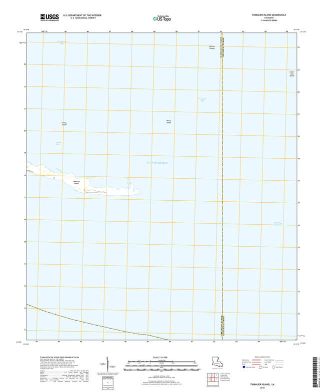 Timbalier Island Louisiana - 24k Topo Map