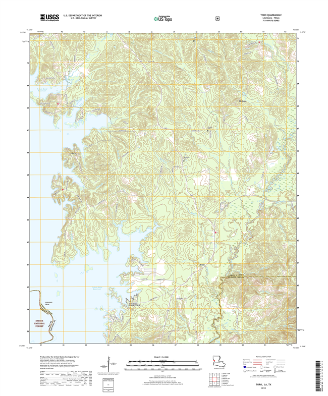 Toro Louisiana - Texas - 24k Topo Map