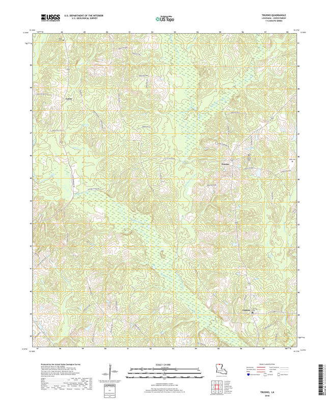 Truxno Louisiana - 24k Topo Map