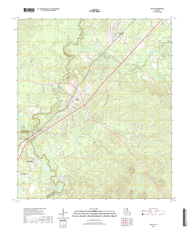 Tullos Louisiana - 24k Topo Map