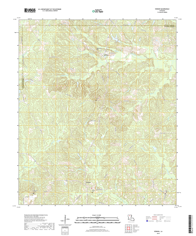 Vernon Louisiana - 24k Topo Map