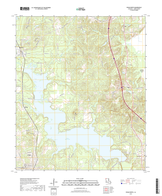 Vivian North Louisiana - 24k Topo Map