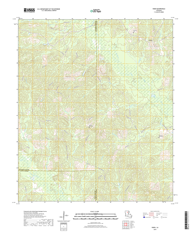 Vixen Louisiana - 24k Topo Map