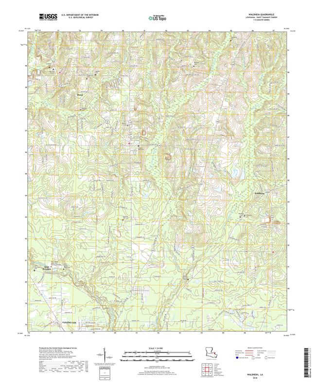 Waldheim Louisiana - 24k Topo Map