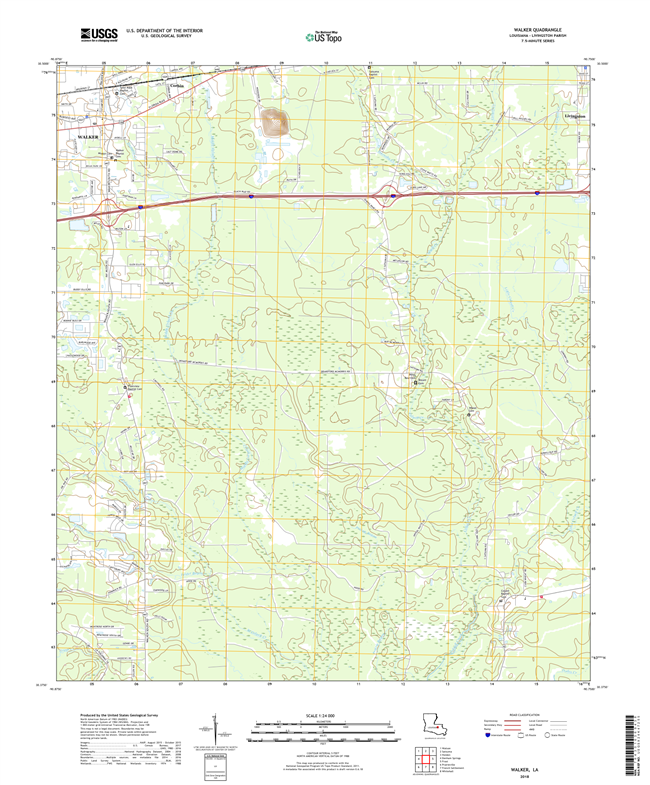 Walker Louisiana - 24k Topo Map