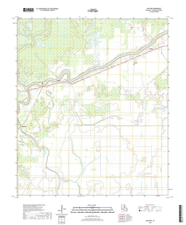 Walters Louisiana - 24k Topo Map