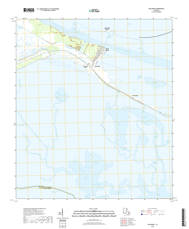 Yscloskey Louisiana - 24k Topo Map