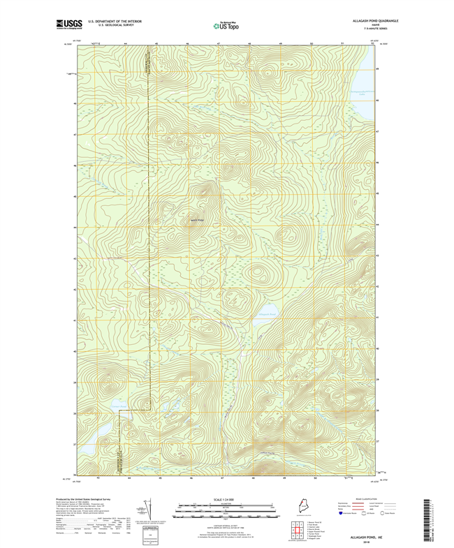 Allagash Pond Maine - 24k Topo Map