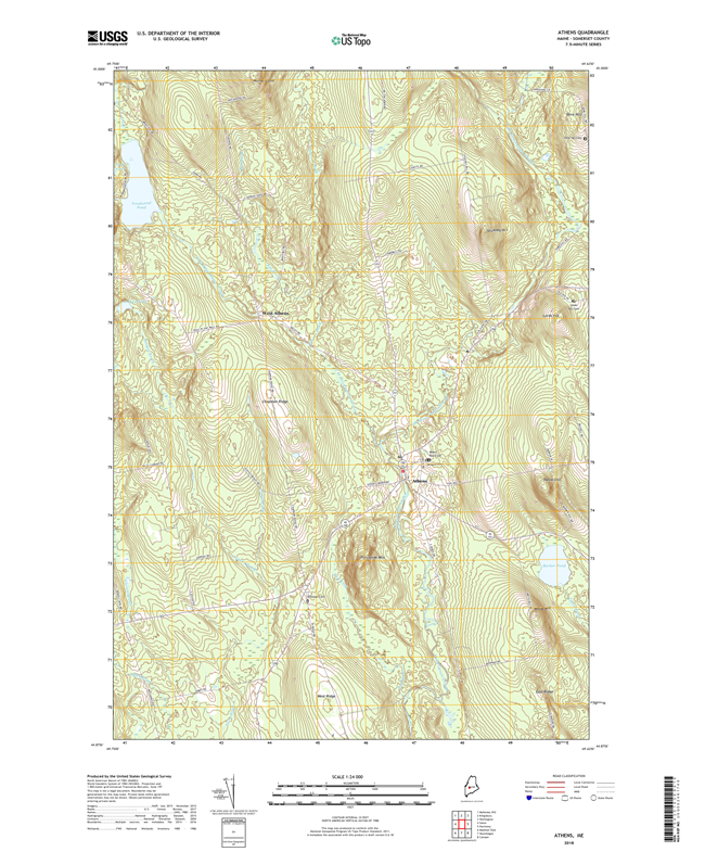 Athens Maine - 24k Topo Map
