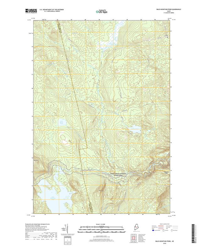 Bald Mountain Pond Maine - 24k Topo Map