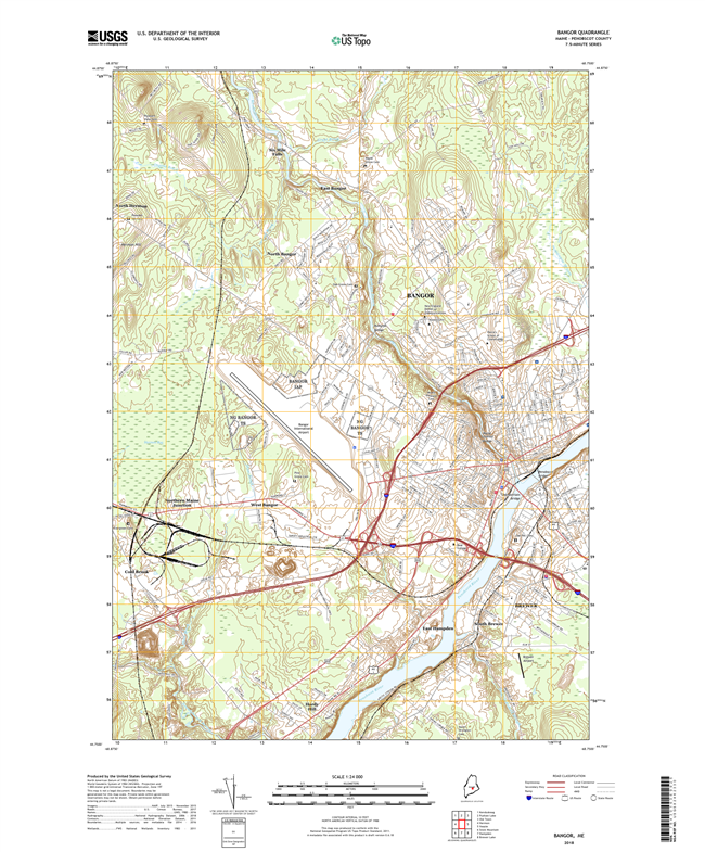 Bangor Maine - 24k Topo Map