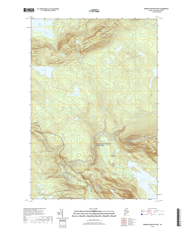 Barren Mountain West Maine - 24k Topo Map
