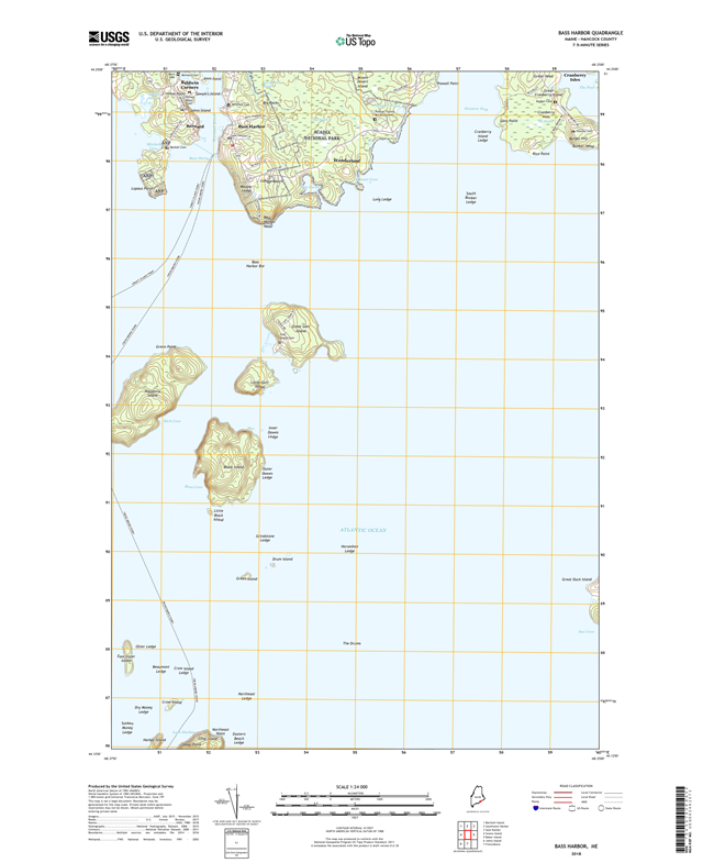 Bass Harbor Maine - 24k Topo Map