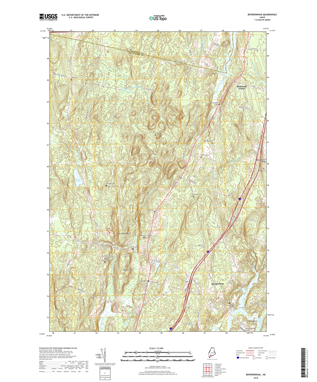 Bowdoinham Maine - 24k Topo Map