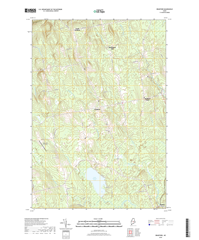 Bradford Maine - 24k Topo Map