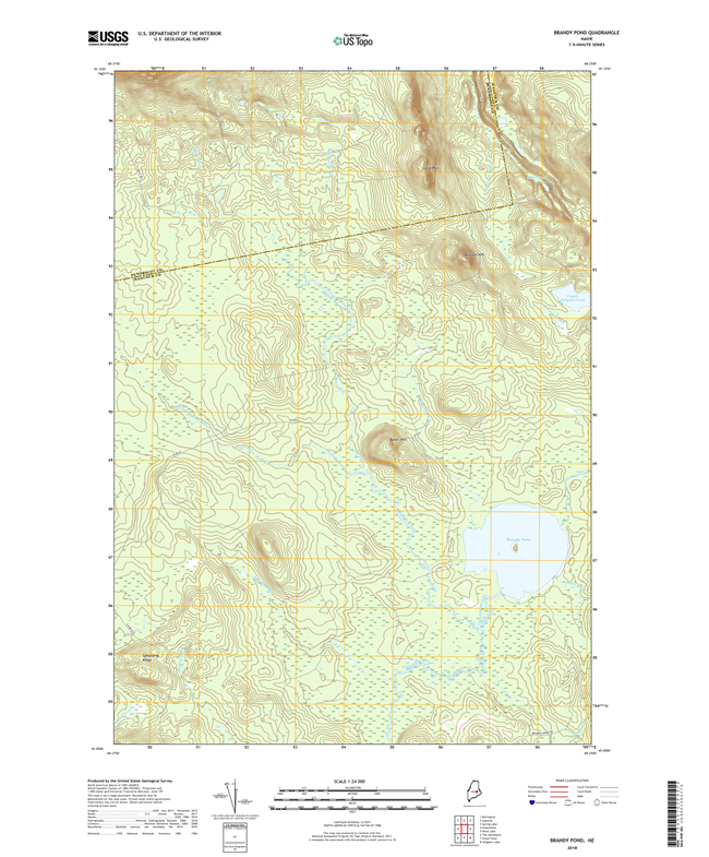 Brandy Pond Maine - 24k Topo Map