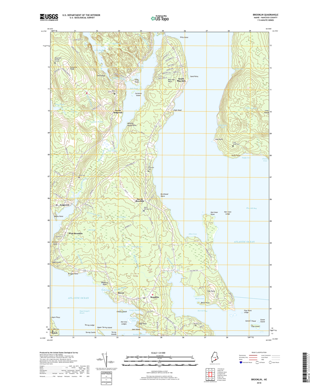 Brooklin Maine - 24k Topo Map