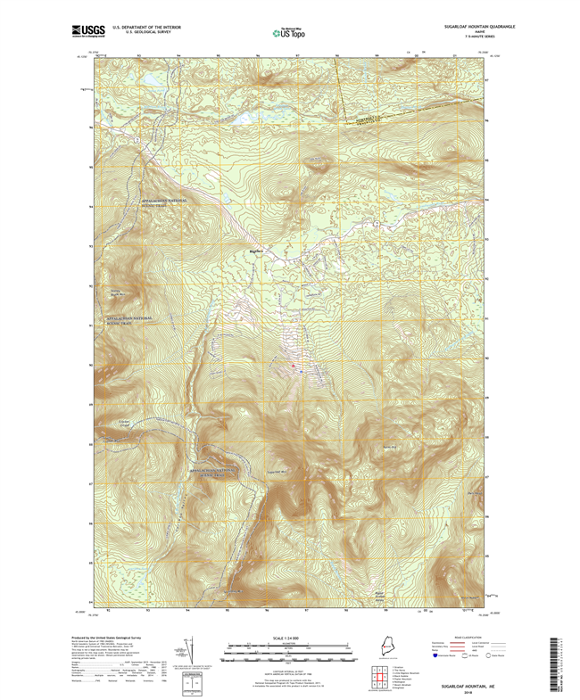 Sugarloaf Mountain Maine - 24k Topo Map