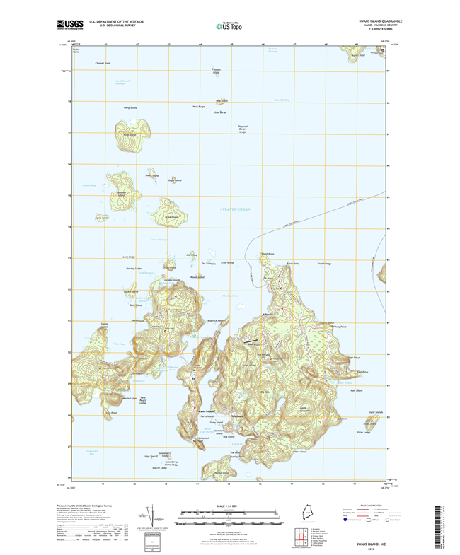 Swans Island Maine - 24k Topo Map