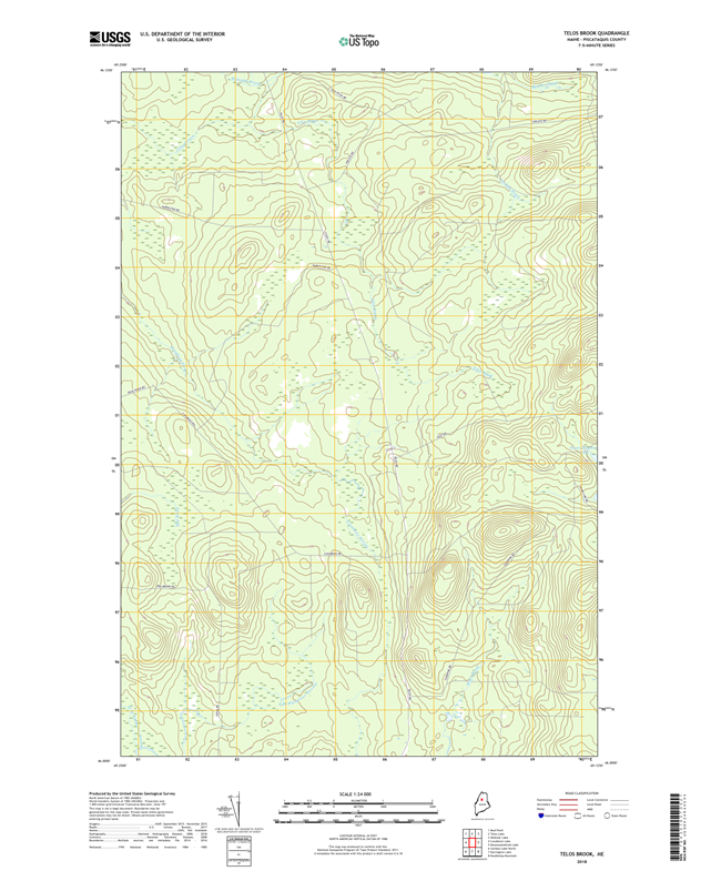 Telos Brook Maine - 24k Topo Map