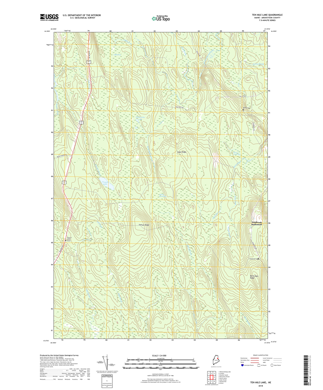 Ten Mile Lake Maine - 24k Topo Map