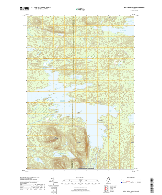 Trout Brook Mountain Maine - 24k Topo Map
