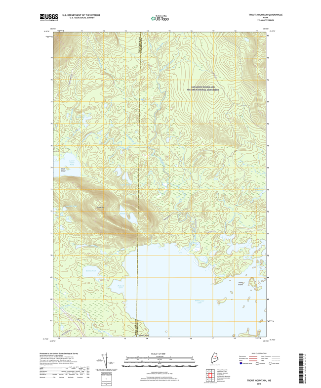Trout Mountain Maine - 24k Topo Map