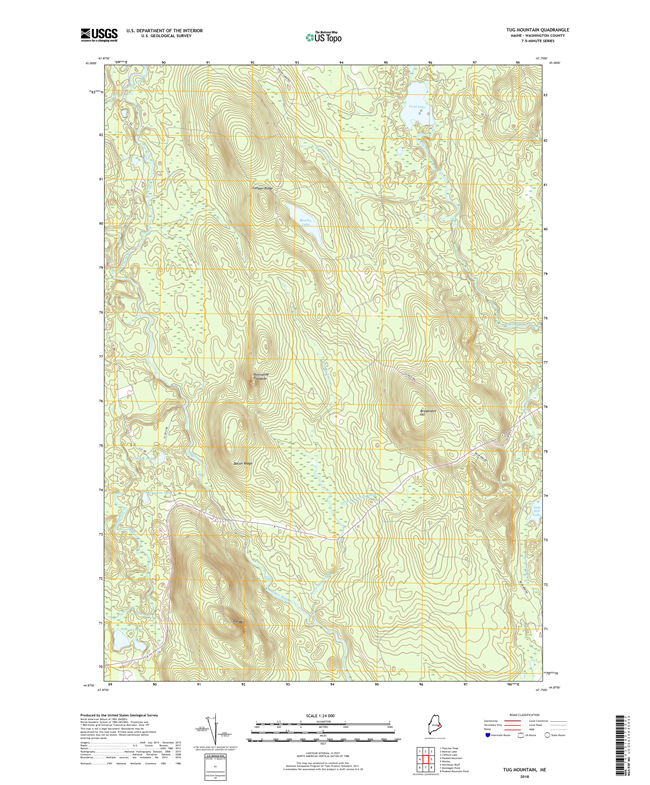 Tug Mountain Maine - 24k Topo Map