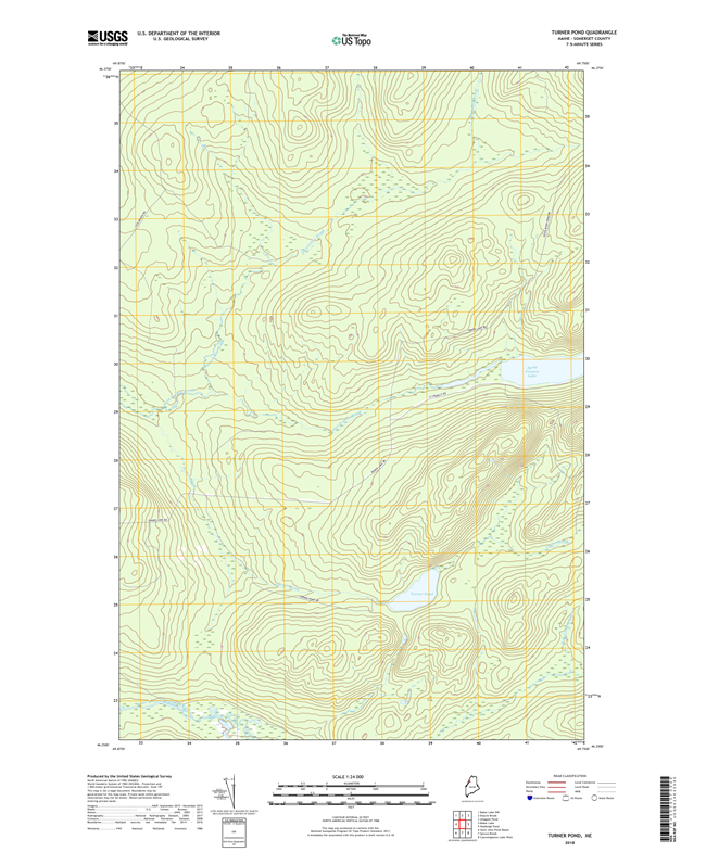 Turner Pond Maine - 24k Topo Map