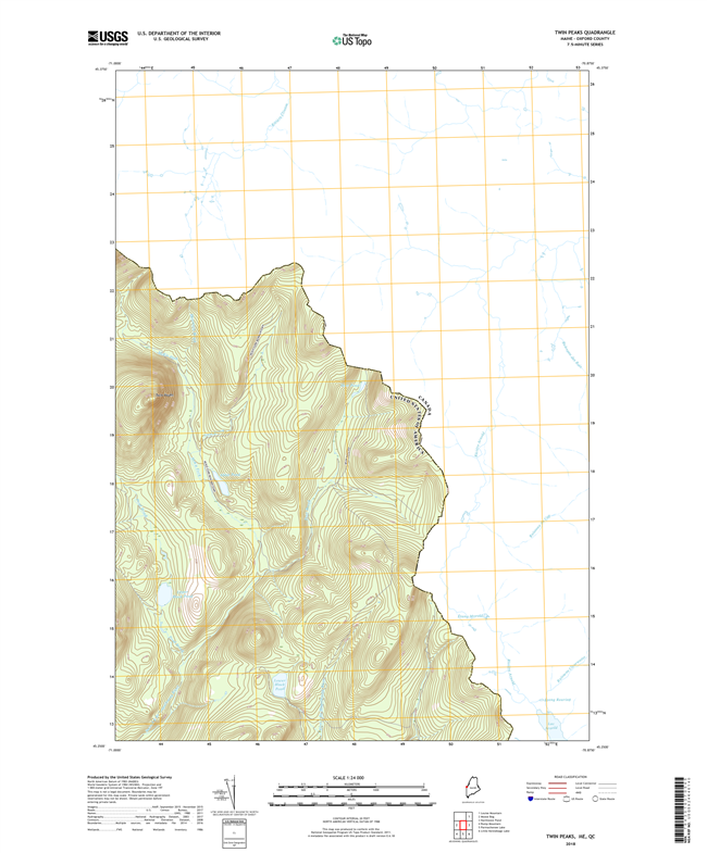 Twin Peaks Maine - 24k Topo Map