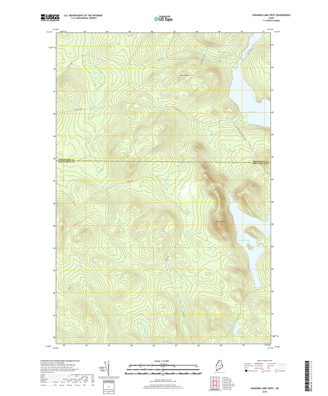 Umsaskis Lake West Maine - 24k Topo Map