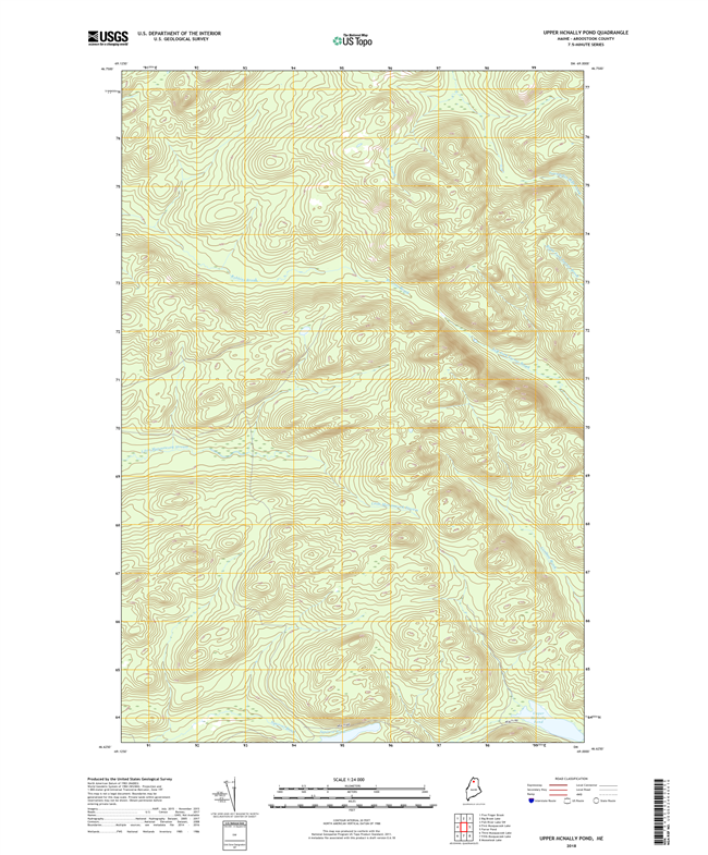 Upper McNally Pond Maine - 24k Topo Map
