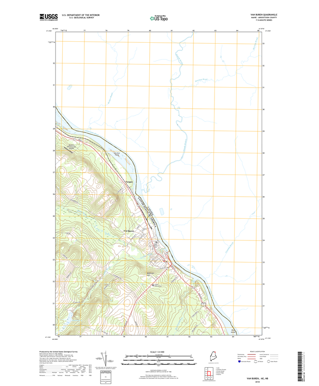 Van Buren Maine - 24k Topo Map