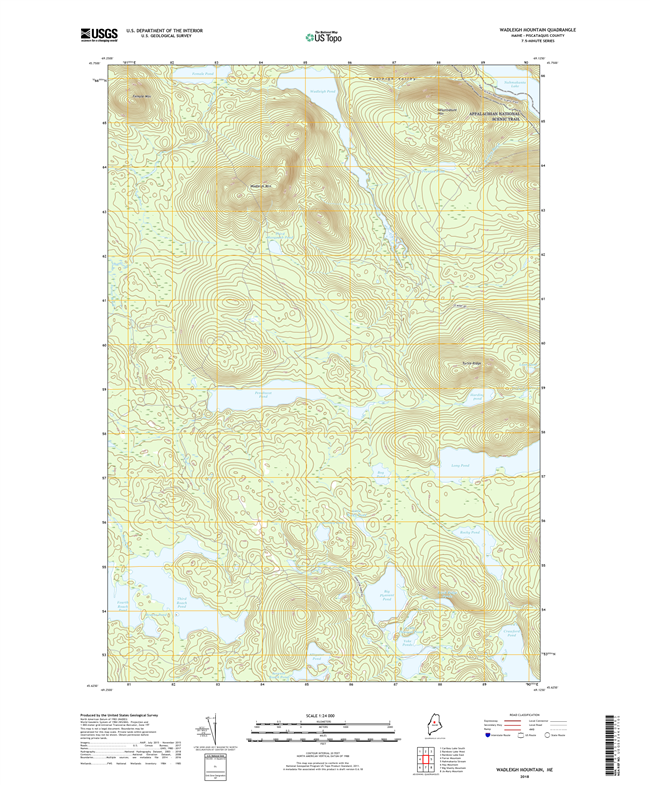 Wadleigh Mountain Maine - 24k Topo Map