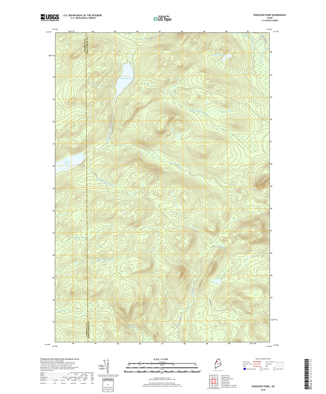 Wadleigh Pond Maine - 24k Topo Map
