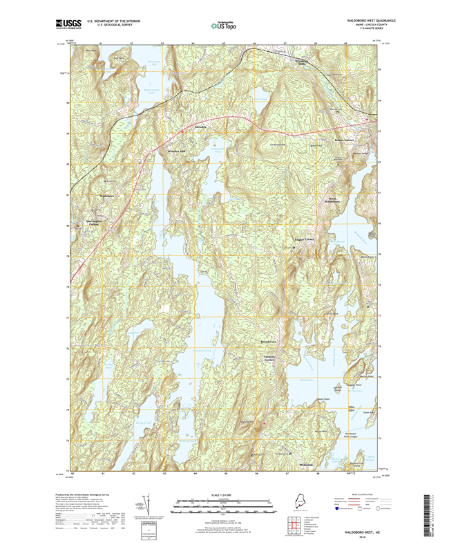 Waldoboro West Maine - 24k Topo Map