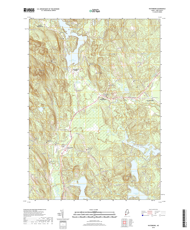Waterboro Maine - 24k Topo Map